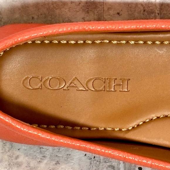 Coach Greenwich Red Orange Driving Moccasins Loafers Slip Ons 6.5B NEW - Picture 7 of 10